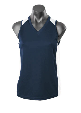 Aussie Pacific Premier Ladies Singlet 2101 Casual Wear Aussie Pacific Navy/White 8 