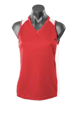 Aussie Pacific Premier Ladies Singlet 2101 Casual Wear Aussie Pacific Red/White 8 