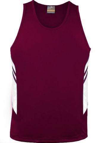 Aussie Pacific Tasman Kids Singlet 3111 Casual Wear Aussie Pacific Maroon/White 4 