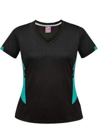 Aussie Pacific Tasman Ladies Tees 2211 Casual Wear Aussie Pacific Black/Teal 8 