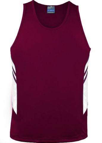 Aussie Pacific Men's Tasman Singlet 1111 Casual Wear Aussie Pacific Maroon/White S 