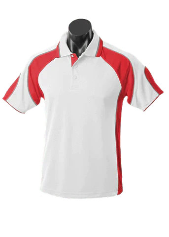 Aussie Pacific Men's Murray Polo Shirt 1300 Casual Wear Aussie Pacific White/Red/Ashe S 