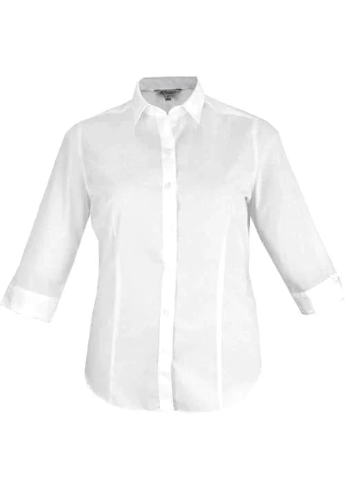 Aussie Pacific Ladies Kingswood 3/4 Sleeve Shirt 2910t Corporate Wear Aussie Pacific White 4 