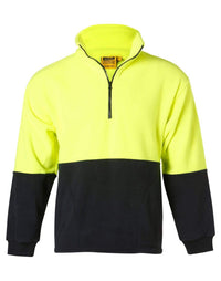 Hi-vis 2 Tone Polar Fleece SW07 Work Wear Australian Industrial Wear S Fluoro Yellow/Navy 