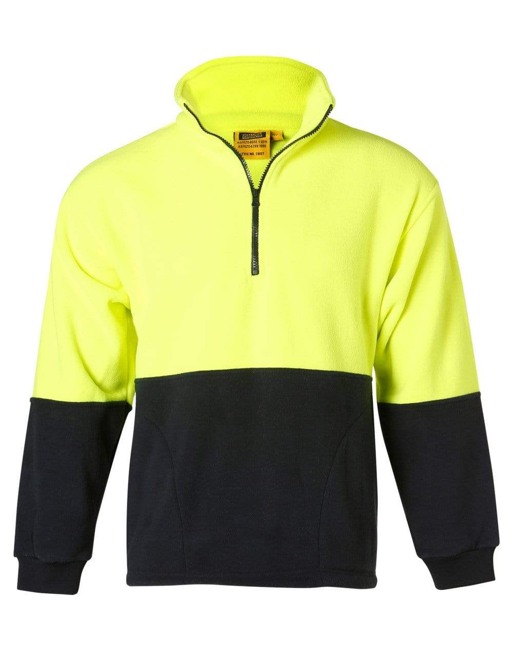 Hi-vis 2 Tone Polar Fleece SW07 Work Wear Australian Industrial Wear S Fluoro Yellow/Navy 