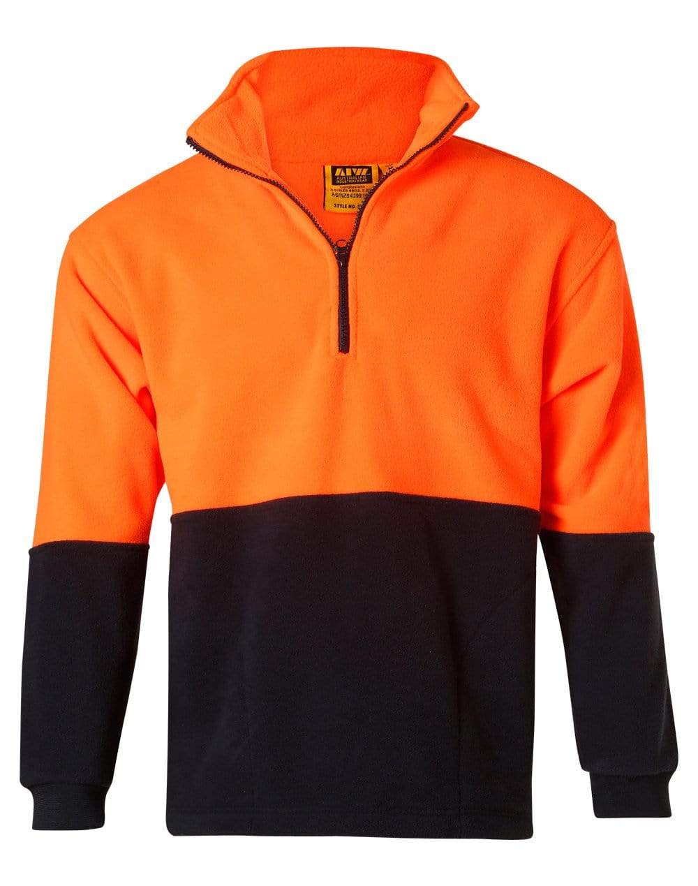 Hi-vis 2 Tone Polar Fleece SW07 Work Wear Australian Industrial Wear S Fluoro Orange/Navy 