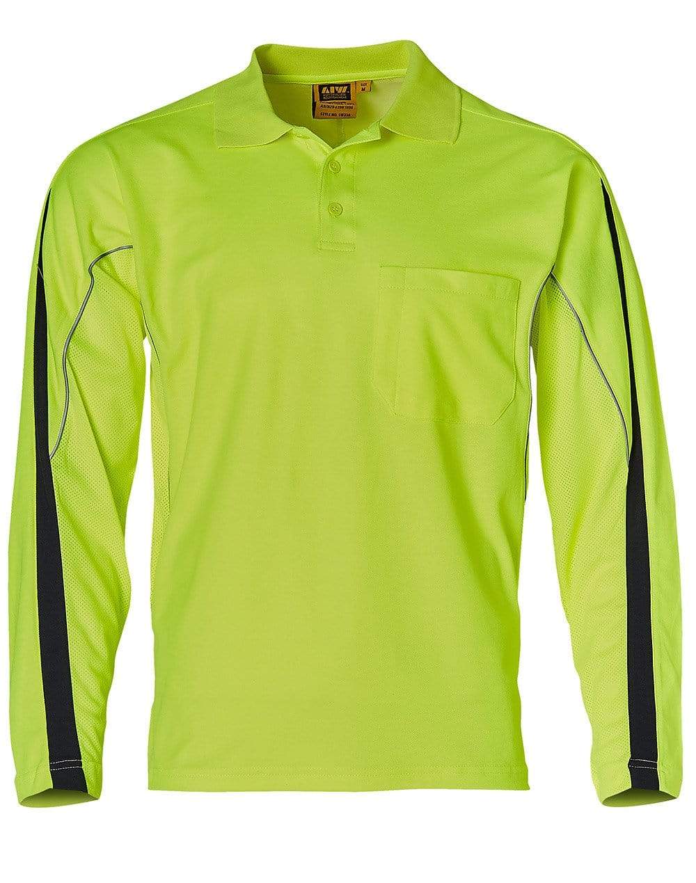 Australian Industrial Wear Work Wear Fluoro Yellow/Navy / S HI-VIS LEGEND LONG SLEEVE POLO Men's SW33A