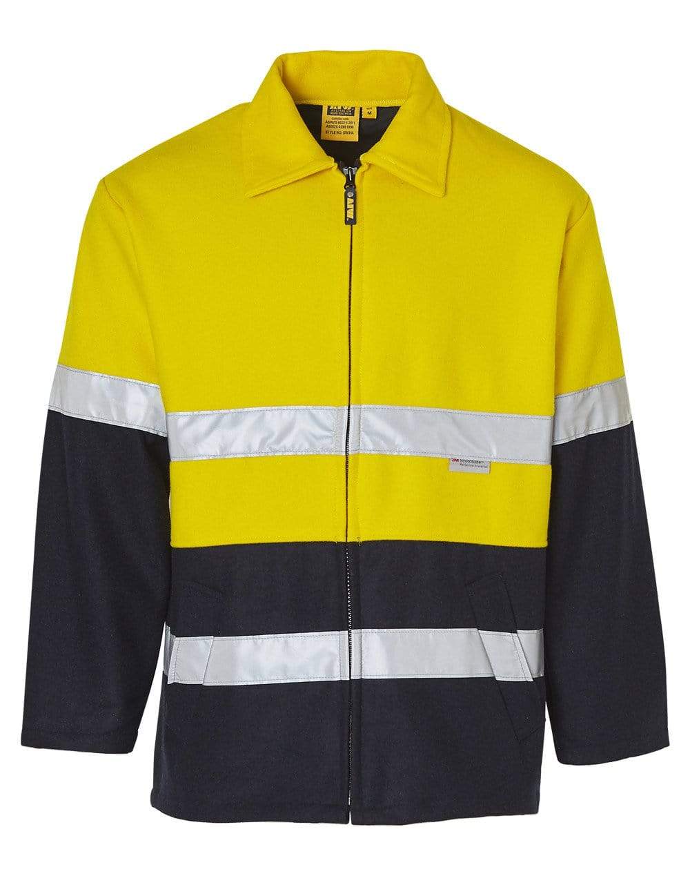 Hi-vis Two Tone Bluey Jacket SW31A Work Wear Australian Industrial Wear Fluoro Yellow/Navy S 