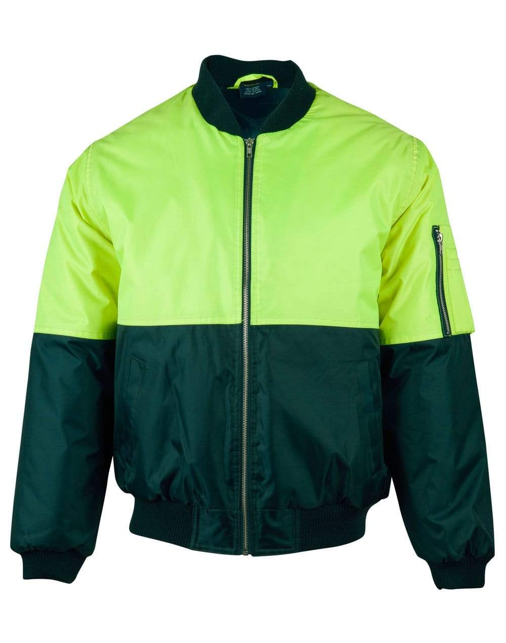 Hi-vis Two Tone Flying Jacket SW06A Work Wear Australian Industrial Wear S Fluoro Yellow/Bottle 