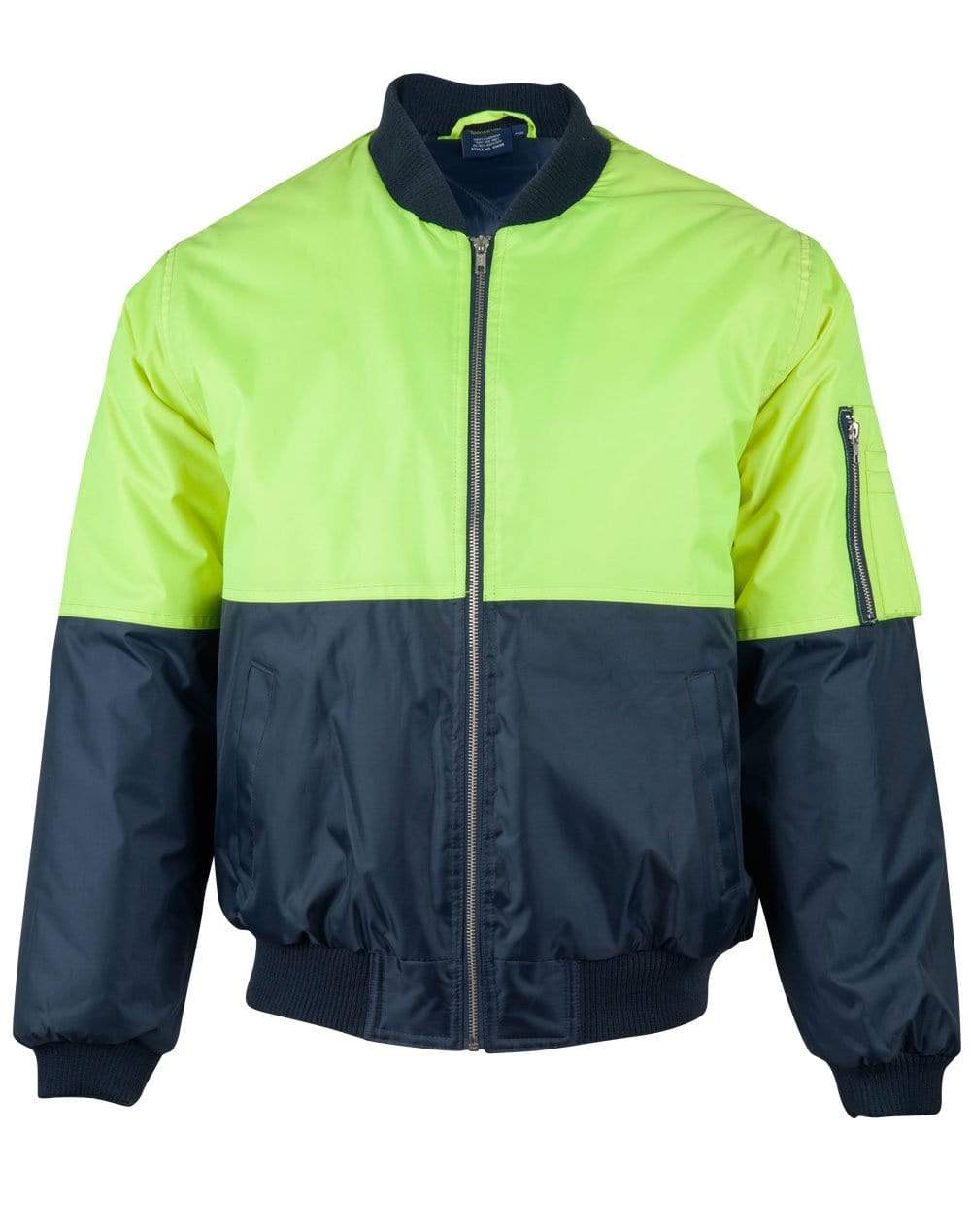 Hi-vis Two Tone Flying Jacket SW06A Work Wear Australian Industrial Wear S Fluoro Yellow/Navy 