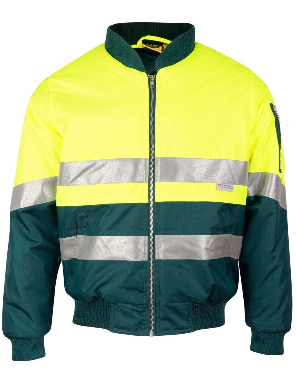 Hi-vis Two Tone Flying Jacket SW16A Work Wear Australian Industrial Wear S Fluoro Yellow/Bottle 