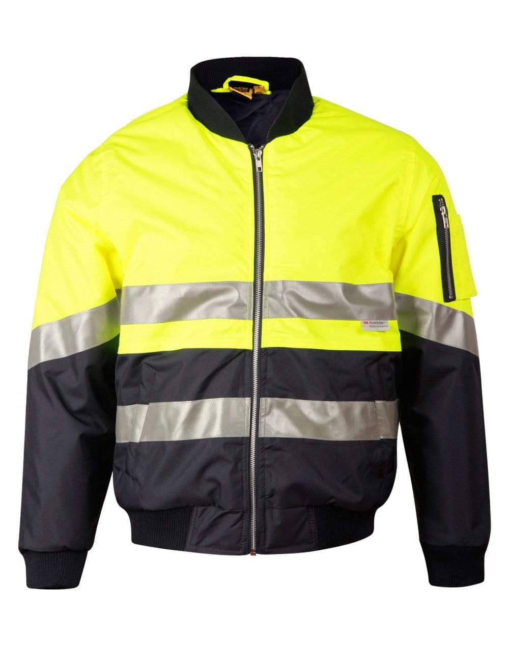 Hi-vis Two Tone Flying Jacket SW16A Work Wear Australian Industrial Wear S Fluoro Yellow/Navy 