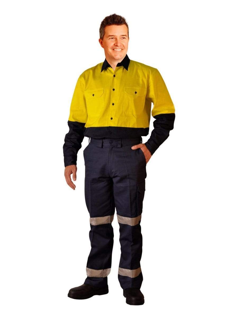 Australian Industrial Wear Work Wear PRE-SHRUNK DRILL PANTS WITH 3M TAPES Long Leg WP13HV