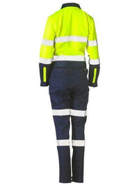 Bisley Work Wear Work Wear Bisley WOMENS TAPED HI VIS COTTON DRILL COVERALL BCL6066T