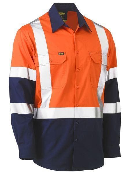 Bisley Workwear Work Wear Orange/Navy / XS Bisley 3M X TAPED HI VIS COOL LIGHTWEIGHT SHIRT BS6696XT