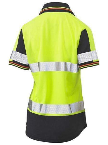 Bisley Workwear Work Wear Bisley WOMENS SHORT SLEEVE TAPED TWO TONE HI VIS V-NECK POLO BKL1225T