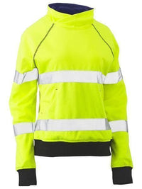 Bisley Workwear Work Wear Yellow / 6 Bisley WOMENS TAPED HI VIS FLEECE JUMPER BKL6818T