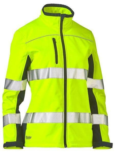 Bisley Workwear Work Wear Bisley WOMENS TAPED TWO TONE HI VIS SOFT SHELL  BJL6059T