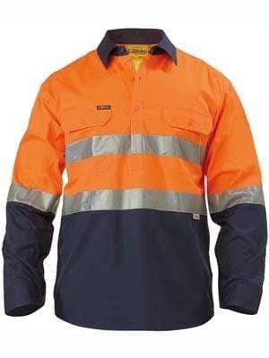 Bisley Workwear 3m Taped Closed Front Cool Lightweight Hi Vis Shirt BSC6896 Work Wear Bisley Workwear   