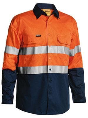 Bisley Workwear Work Wear BISLEY WORKWEAR 3M TAPED COOL LIGHTWEIGHT HI VIS SHIRT LONG SLEEVE BS6896