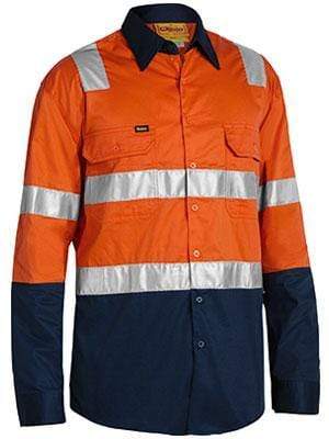 Bisley Workwear Work Wear BISLEY WORKWEAR 3M TAPED COOL LIGHTWEIGHT HI VIS SHIRT WITH SHOULDER TAPE - LONG SLEEVE BS6432T