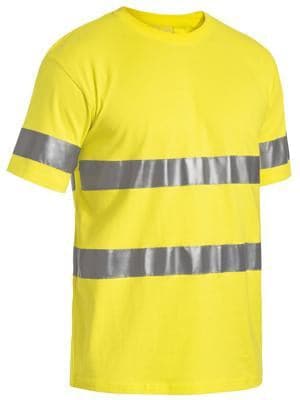 Bisley Workwear Work Wear BISLEY WORKWEAR 3M TAPED HI VIS COTTON T-SHIRT SHORT SLEEVE BK1017T