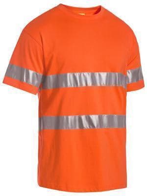 Bisley Workwear Work Wear YELLOW (BBLY) / S BISLEY WORKWEAR 3M TAPED HI VIS COTTON T-SHIRT SHORT SLEEVE BK1017T