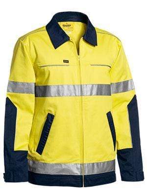 Bisley Workwear Work Wear BISLEY WORKWEAR 3M TAPED HI VIS DRILL JACKET WITH LIQUID REPELLENT FINISH BJ6917T