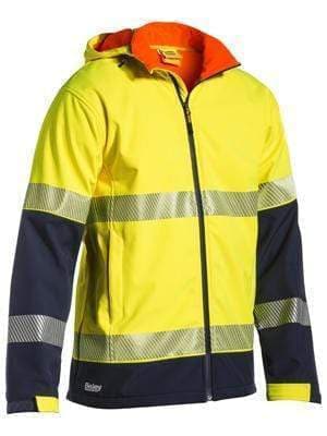 Bisley Workwear Work Wear YELLOW/NAVY (TT04) / S BISLEY WORKWEAR 3M TAPED HI VIS RIPSTOP BONDED FLEECE JACKET (SHOWER PROOF) BJ6934T