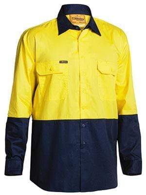 Bisley Workwear Work Wear BISLEY WORKWEAR COOL LIGHTWEIGHT HI VIS DRILL SHIRT LONG SLEEVE BS6895