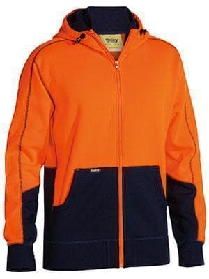 Bisley Workwear Work Wear YELLOW/NAVY (TT04) / S BISLEY WORKWEAR HI VIS FLEECE HOODIE BK6819