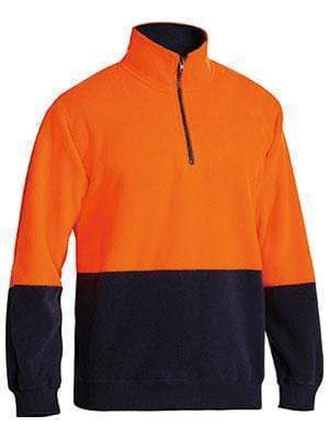 Bisley Workwear Work Wear YELLOW/NAVY (TT04) / S BISLEY WORKWEAR HI VIS POLAR FLEECE ZIP PULLOVER BK6889