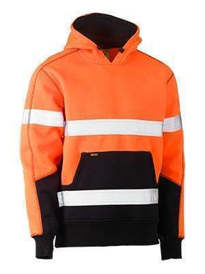 Bisley Workwear Work Wear YELLOW/NAVY (TT04) / S BISLEY WORKWEAR TAPED HI VIS FLEECE HOODIE PULLOVER BK6619T