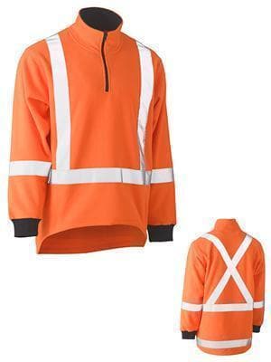 Bisley Workwear Work Wear ORANGE (BVEO) / S BISLEY WORKWEAR TAPED TTMC-W HI VIS POLAR FLEECE JUMPER WITH X BACK BK6249XT