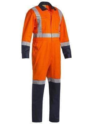 Bisley Workwear Work Wear ORANGE/NAVY (TT02) / 77R BISLEY WORKWEAR TAPED TTMC-W LIGHTWEIGHT HI VIS DRILL COVERALL BC6029T