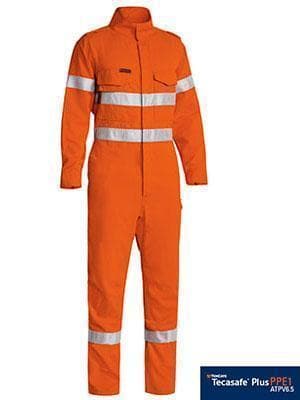 Bisley Workwear Work Wear ORANGE (BVEO) / 77R BISLEY WORKWEAR TENCATE TECASAFE® PLUS 580 TAPED HI VIS LIGHT-WEIGHT FR NON VENTED ENGINEERED COVERALL BC8185T