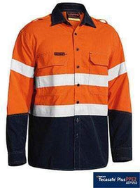 Bisley Workwear Work Wear YELLOW/NAVY (TT01) / S BISLEY WORKWEAR tencate tecasafe plus 700 hi vis FR vented shirt BS8082T