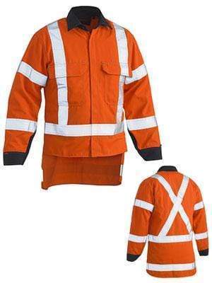 Bisley Workwear Work Wear ORANGE (BVEO) / S BISLEY WORKWEAR tencate tecasafe plus 700 X taped hi vis TTMC-W FR vented shirt  BS8349XT