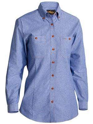 Bisley Workwear Work Wear BISLEY WORKWEAR WOMENS CHAMBRAY SHIRT  - LONG SLEEVE B76407L