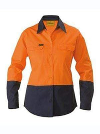 Bisley Workwear Work Wear BISLEY WORKWEAR WOMENS HI VIS DRILL SHIRT LONG SLEEVE BL6267