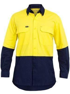 Bisley Workwear Work Wear YELLOW/NAVY (TT01) / S BISLEY WORKWEAR X AIRFLOW™ RIPSTOP HI VIS SHIRT LONG SLEEVE BS6415