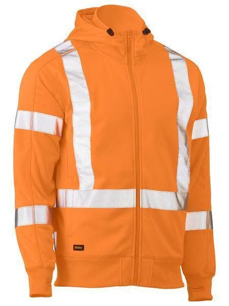 Bisley Workwear Work Wear Rail Orange / XS Bisley X TAPED HI VIS ZIP FRONT FLEECE RAIL HOODIE BK6819XT