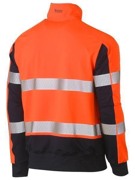 Bisley Workwear Worl Wear Bisley TAPED HI VIS STRETCHY FLEECE ZIP PULLOVER BK6817T