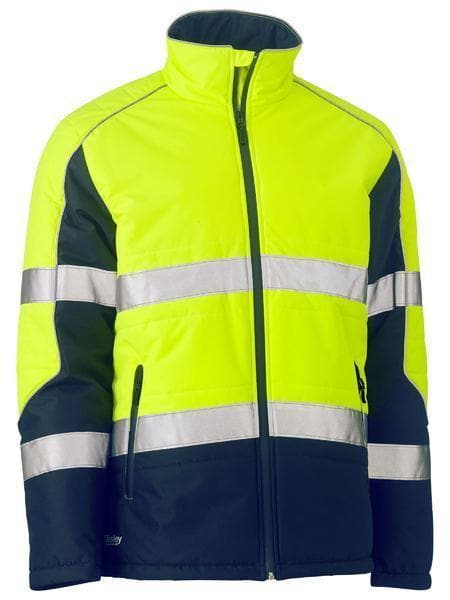 Bisley Workwear Worl Wear Yellow/Navy / XS Bisley TAPED TWO TONE HI VIS PUFFER JACKET BJ6829T