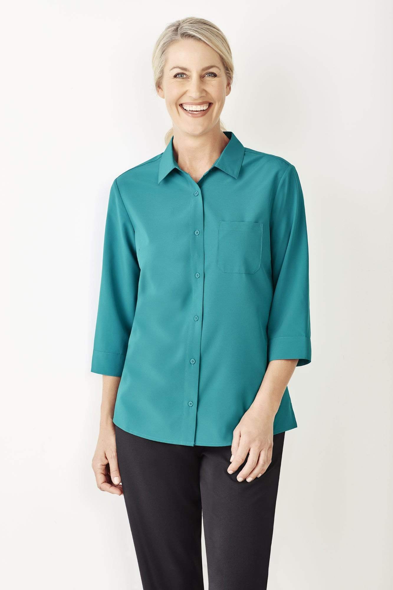 Biz Care Womens Easy Stretch 3/4 Sleeve Shirt CS951LT - Simply Scrubs Australia