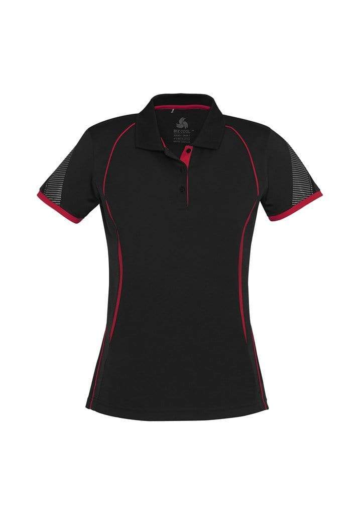 Biz Collection Casual Wear 8 / Black/Red Biz Collection Razor Ladies Polo P405LS