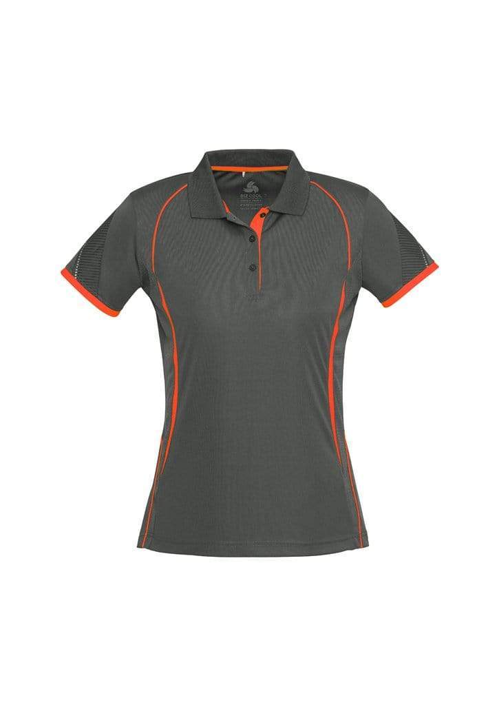 Biz Collection Casual Wear 8 / Grey/Fluoro Orange Biz Collection Razor Ladies Polo P405LS