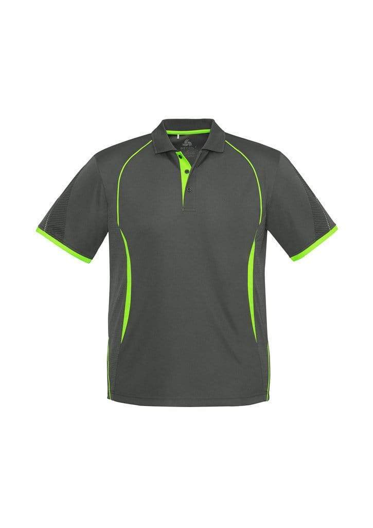 Biz Collection Casual Wear S / Grey/Fluoro Lime Biz Collection Razor Mens Polo Shirt Biz Cool™ P405MS