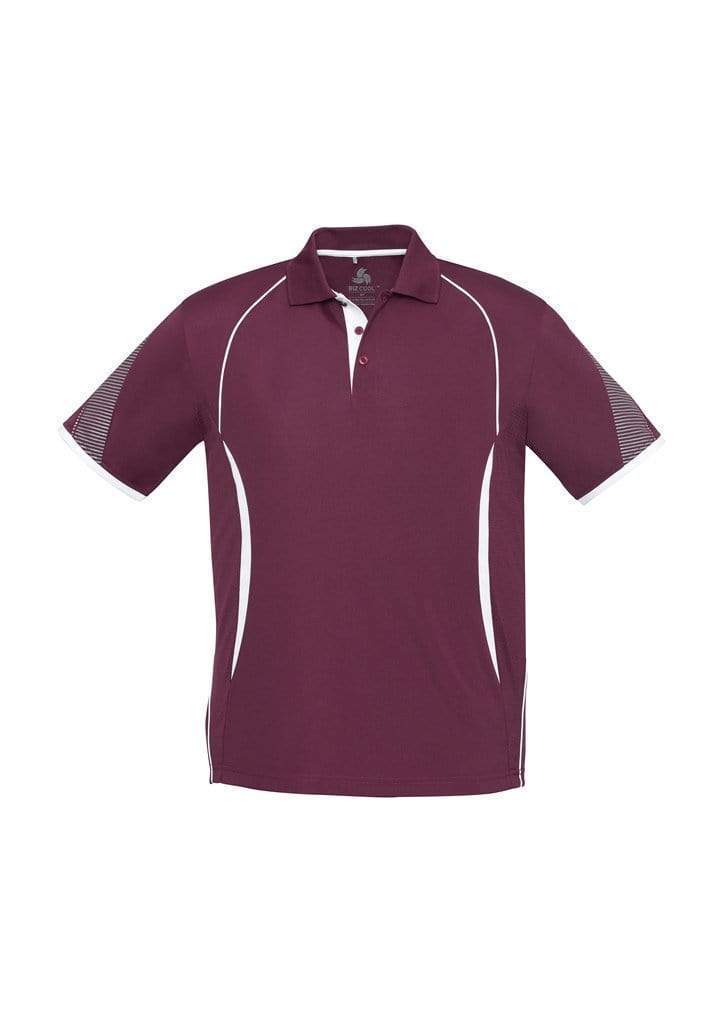 Biz Collection Casual Wear S / Maroon/White Biz Collection Razor Mens Polo Shirt Biz Cool™ P405MS