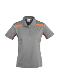 Biz Collection Casual Wear 8 / Ash/Fluoro Orange Biz Collection United Ladies Polo P244LS